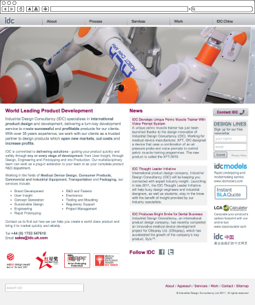 Industrial Design Consultancy Homepage