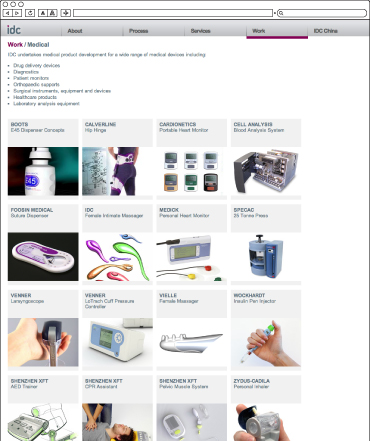 Industrial Design Consultancy Medical Case Study Page