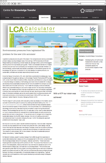Centre for Knowledge LCA Calculator Case Study